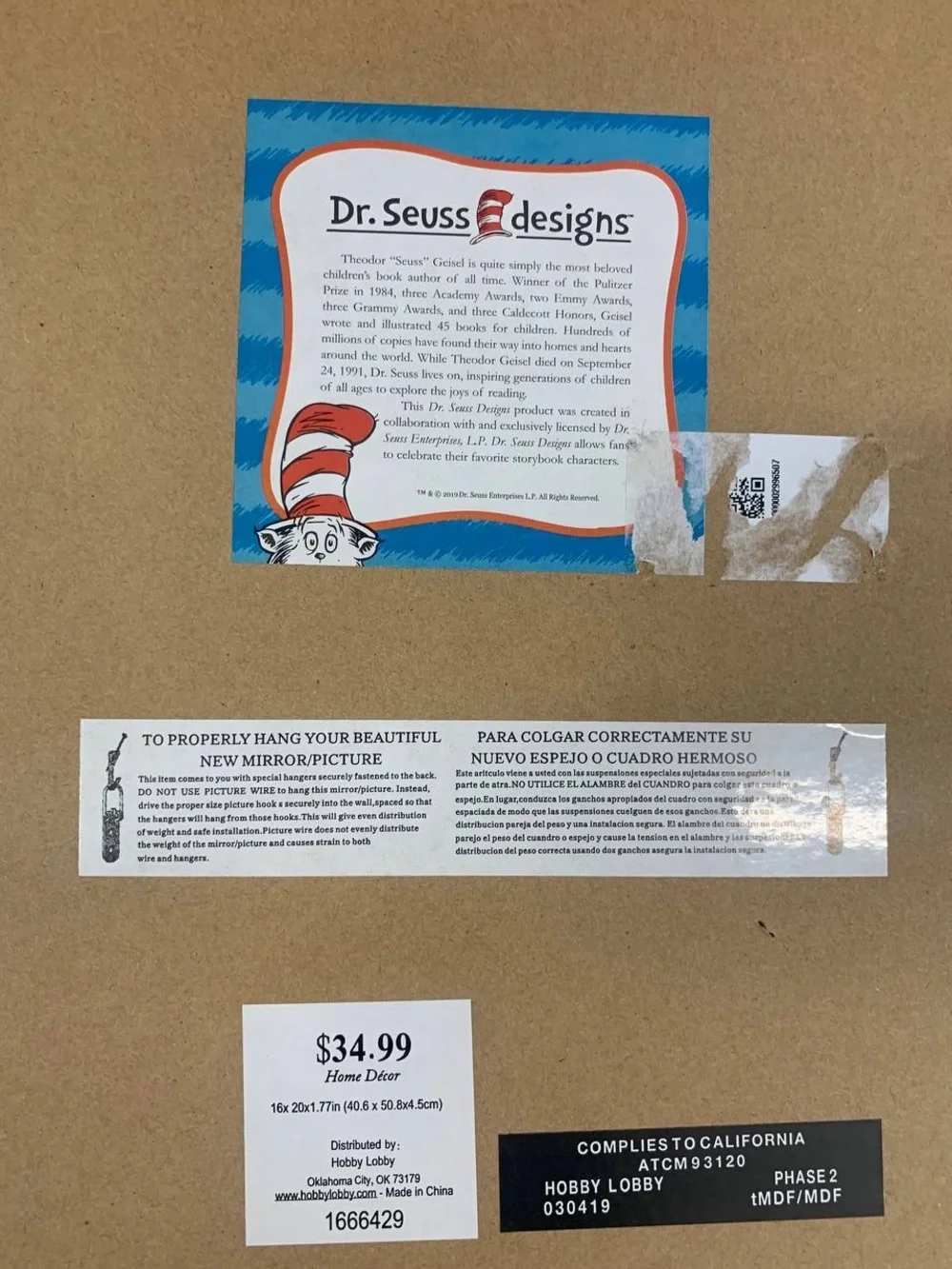 Dr. Seuss Designs 16x20 Framed Inspirational Quote Wall Art Hobby Lobby